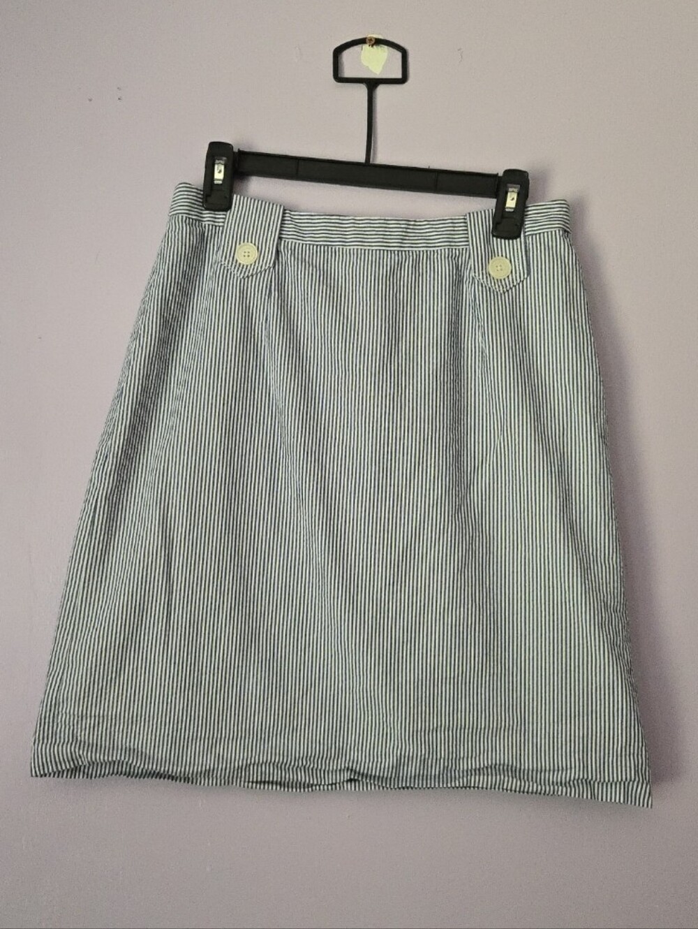 Brooks Brothers Blue and White Pinstripe A-Line Skirt